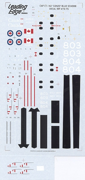 LEA72.75 - Leading Edge 1/72 CAF CT-1 42"GONZO" Blue Scheme Decal Set