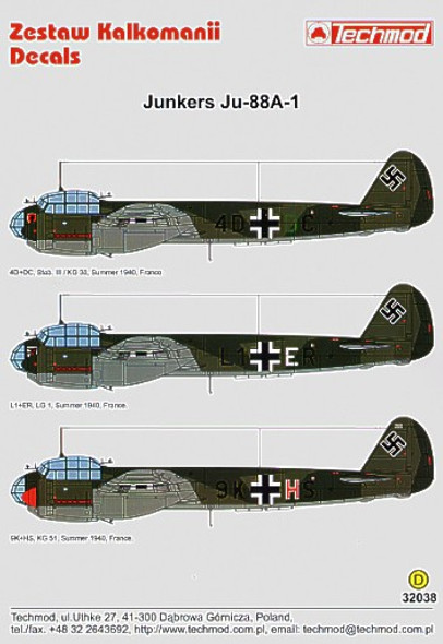 TMD32038 - Techmod 1/32  Junkers Ju-88A-1