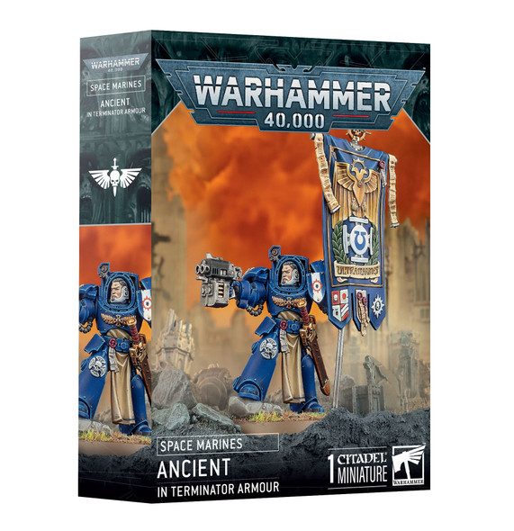 GAM48-104 - Games Workshop Warhammer 40K Space Marine Ancient in Terminator Armour