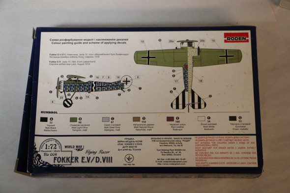ROD004 - Roden 1/72 Fokker E.V/D.VIII - E.Loewenhardt WWHP112022