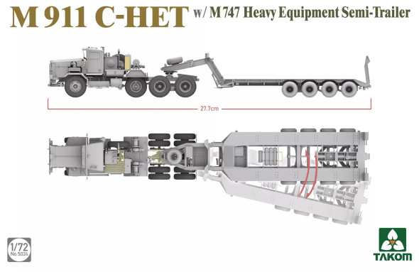 TKM5024 - Takom 1/72 M911 C-HET w/ M747 Heavy Equipment Semi-Trailer