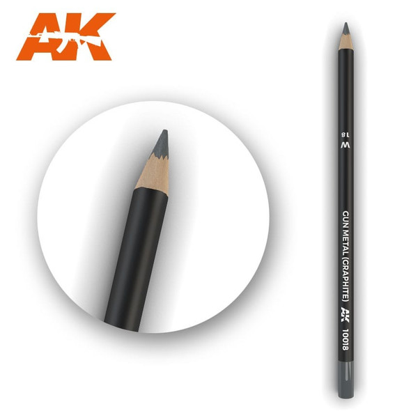 AKIAK10018 - AK Interactive Weathering Pencil for Modelling: Gun Metal (Graphite)