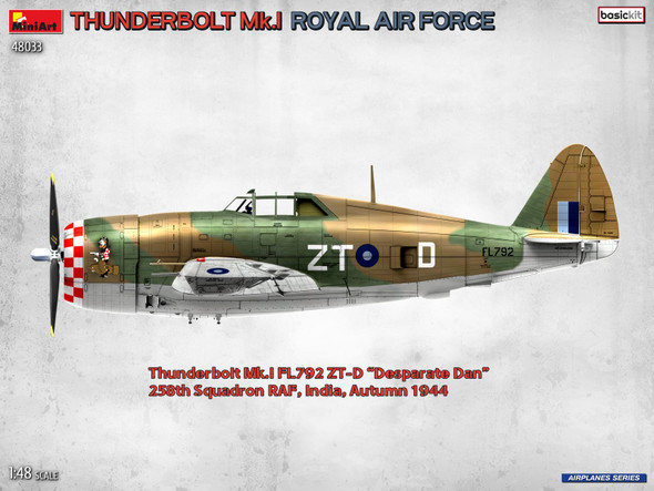 MIA48033 - Miniart 1/48 P-47 Thunderbolt Mk.I. Royal Air Force. BASIC KIT