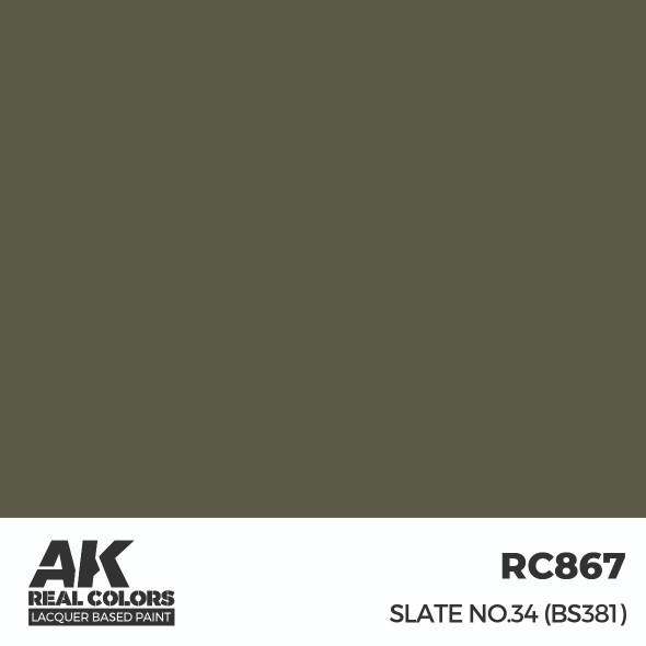 AKIRC867 - AK Interactive Real Colors Slate No.34 (BS381) 17 ml.