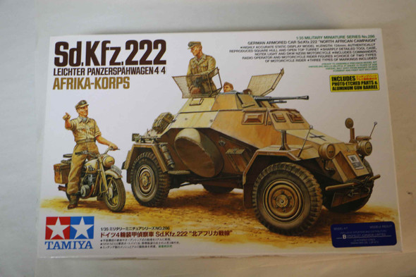 TAM35286 - Tamiya - 1/35 SdKfz.222 Light Panzerspahwagen 4x4 Afrika Korps w/ Metal Barrel - WWHP112718