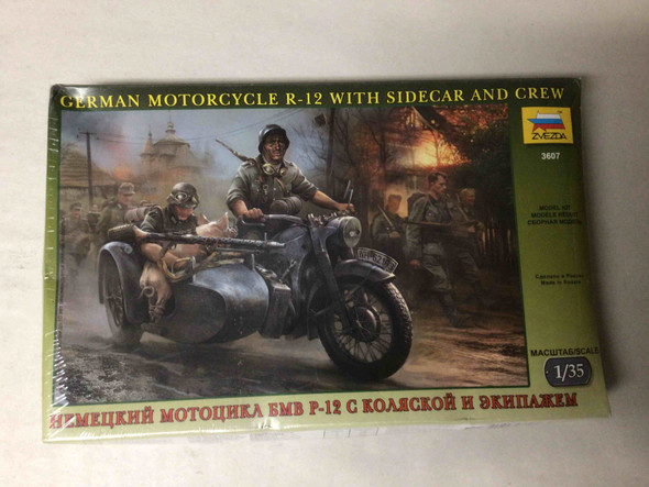 ZVE3607 - Zvezda 1/35 German Motorcycle R-12 w/Sidecar - WWHP111082