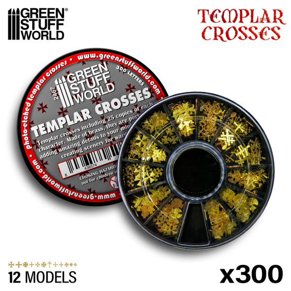 GSW2467 - Green Stuff World Photoetched Templar Crosses