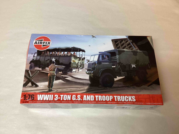 DP-AIRA03306A - Airfix 1/76 WWII 3-ton 4x4 General Service & Troop Trucks  (Box Damaged)