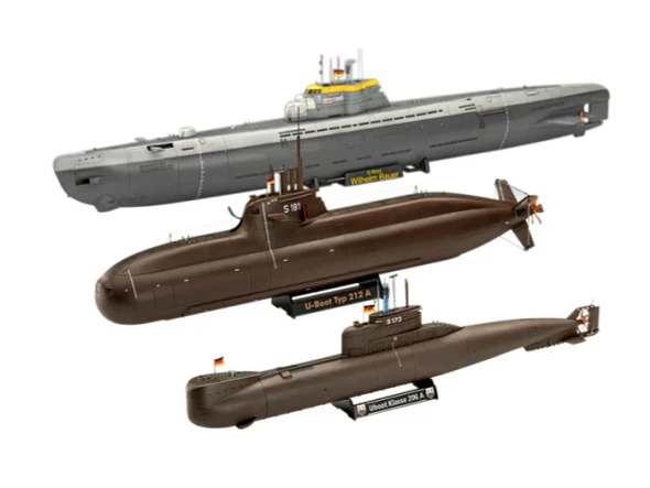 RAG05186 - Revell 1/144 70 Years of Bundeswehr Wilhelm Bauer (U-2540, Type 206A, Type 212A)