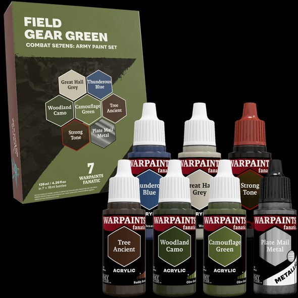 TAPWP8119 - The Army Painter Combat Se7ens Field Gear Green Paint Set
