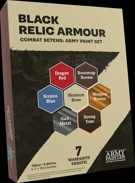 TAPWP8115 - The Army Painter Combat Se7ens Black Relic Armour Paint Set