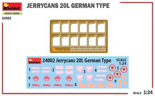 MIA24002 - Miniart 1/24 Jerrycans 20L German Type
