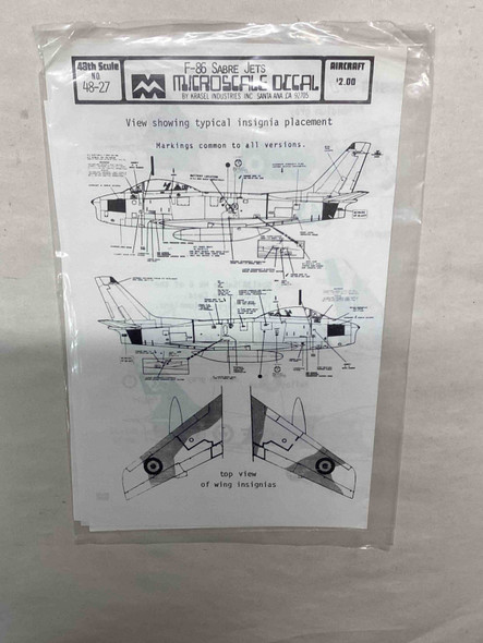 MII48-27 - Microscale Decal 1/48 F-86 Sabre Jets