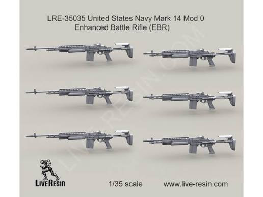 LRE-35035 - Live Resin 1/35 US Navy Mark 14 Enhanced Battle Rifle (EBR)
