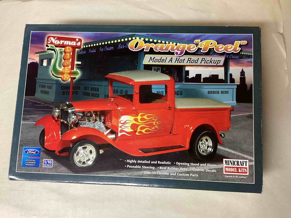 MIN11234 - Minicraft - 1/16 Orange "Peel" Model A Hot Rod Pickup - WWHP113442