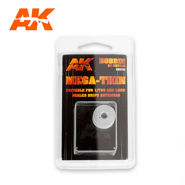 AKIAK9134 - AK Interactive Elastic Rigging Bobbin Mega-Thin for 1:700 or smaller - 20m / 66ft