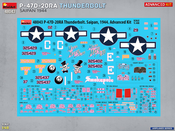 MIA48043 - 1/48 MNA48043 P-47D-20RAThunderbolt Saipan 1944 Advanced Kit