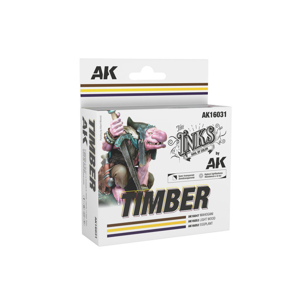 AKI16031 - AK Interactive The INKS Sets Timber - Set of 3 Jars (Inks)