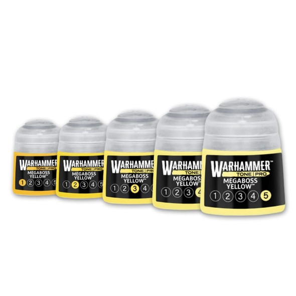 Warhammer Colour Tone Pro MEGABOSS YELLOW Set (5 Paints)