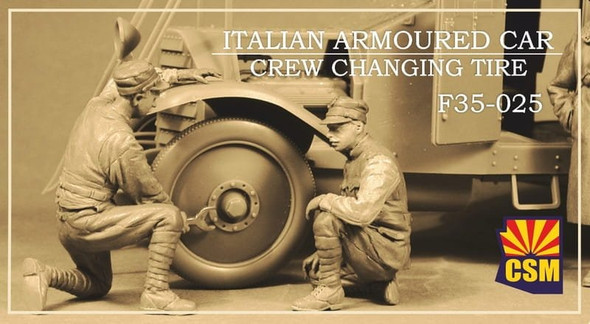 CSMF35025 - Copper State Models 1/35 Italian Armoured Car Crew Changing Tire