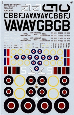 BELBD13 - Belcher Bits 1/48 Seafire, Firefly, Sea Fury Decal Sheet