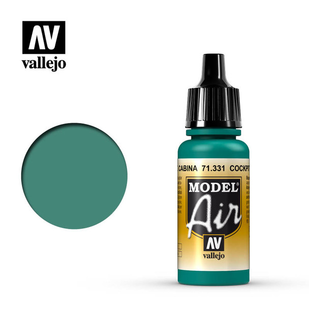 VLJ71331 - Vallejo - Model Air: Cockpit Emerald Green Faded - 17mL Bott le - Acrylic / Water Based - Flat