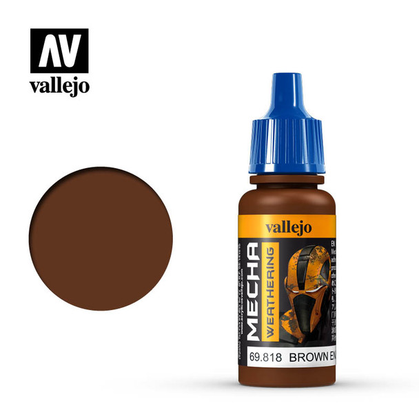 VLJ69818 - Vallejo - Mecha Color: Brown Eng. Soot (Matt) - 17mL Bottle  - Acrylic / Water Based - Matt