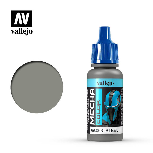 VLJ69063 - Vallejo - Mecha Color: Steel - 17mL Bottle - Acrylic / Water  Based - Flat