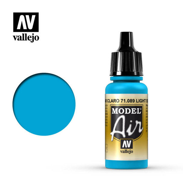 VLJ71089 - Vallejo - Model Air: Light Sea Blue - 17mL Bottle - Acrylic  / Water Based - Flat - FS 35260