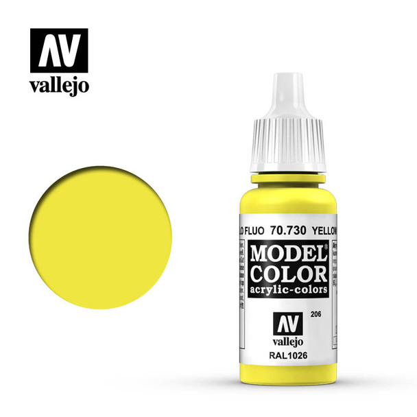 VLJ70730 - Vallejo Model Color Fluorescent Yellow 17ml - Acrylic