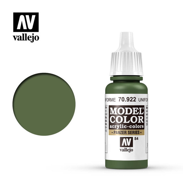 VLJ70922 - Vallejo Model Color Uniform Green  - 17ml - Acrylic