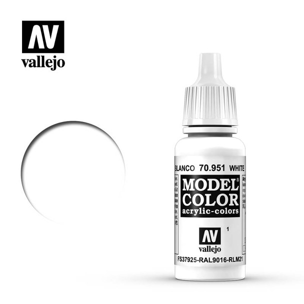VLJ70951 - Vallejo - Model Colour: White - 17mL Bottle - Acrylic / Wate r Based - Flat - FS 37875