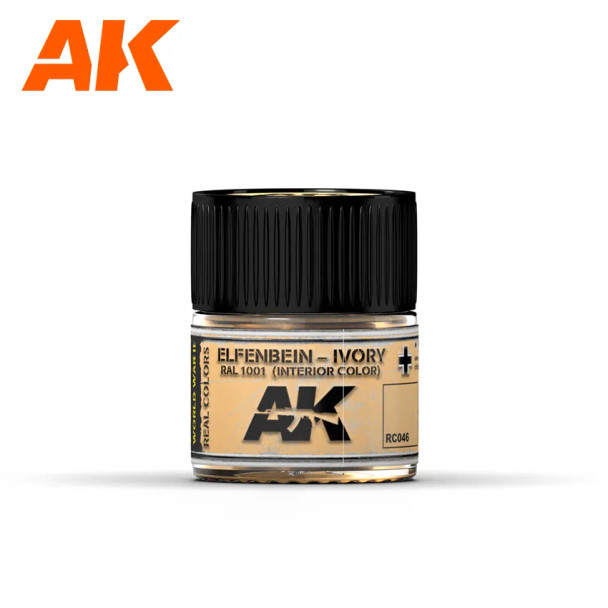 AKIRC046 - AK Interactive Real Color Elfenbein Ivory RAL1001 10ml