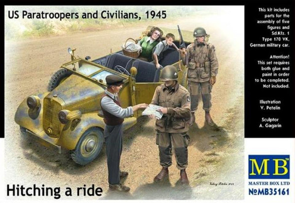 MBL35161 - Master Box - 1/35 US Paratroopers & Civilians 1945 Hitching a Ride""
