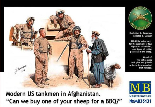 MBL35131 - Master Box - 1/35 Can We Buy Sheep for BBQ" US Tank Crew in Afghanistan"