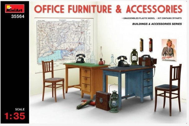 MIA35564 - MiniArt - 1/35 Office Furniture & Accessories