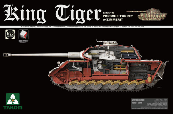 TKM2046 - Takom - 1/35 King Tiger; Porsche Tur. w Zimmerit