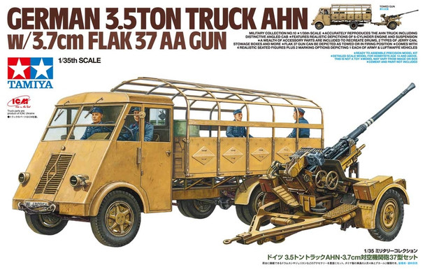 TAM32410 - Tamiya - 1/35 3.5ton AHN w/3.7cm Flak 37 (ICM Truck w/Tamiya Flak) (Discontinued)