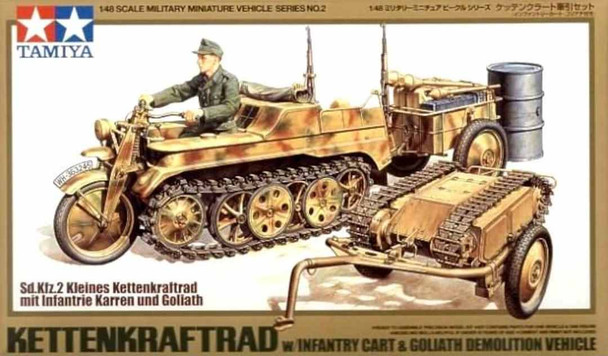 TAM32502 - Tamiya 1/48 Kettenkrad w/Cart & Goliath Demolition Vehicle