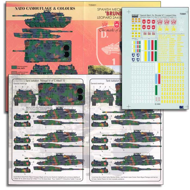 EFDT35001 - Echelon Fine Details 1/35 Leopard 2A4 Decals Spanish