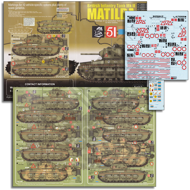 EFDALT352020 - Echelon Fine Details 1/35 Matilda Decals 1st Aust.Tank Div