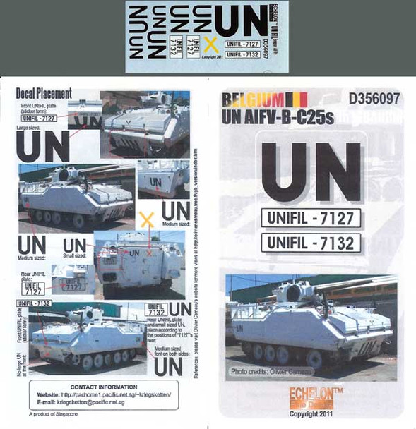 EFDD356097 - Echelon Fine Details 1/35 UN AIFV-B-C25s Belgium