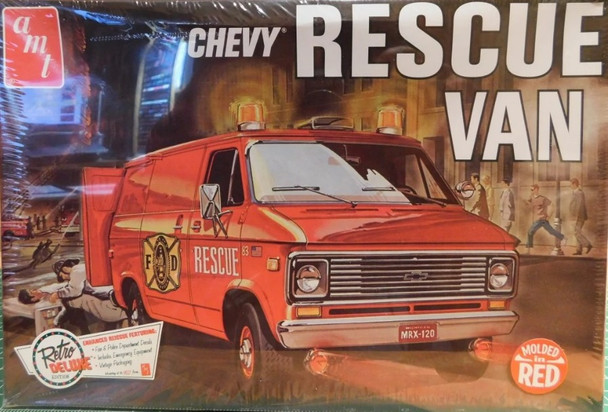 AMT851 - AMT 1/25 1975 Chevy Rescue Van - Red