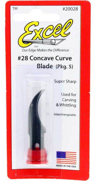 EXC20028 - Excel #28 Reverse Curve Blade (5) for #2 Knife