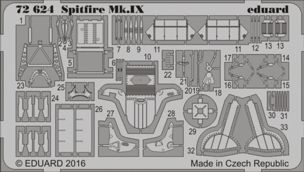 EDU72624 - Eduard Models 1/72 Spitfire Mk.IX Details - For Eduard Kit