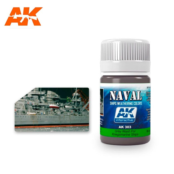 AKIAK303 - AK Interactive WX: Grey Wash- Kriegsmarine 35ml