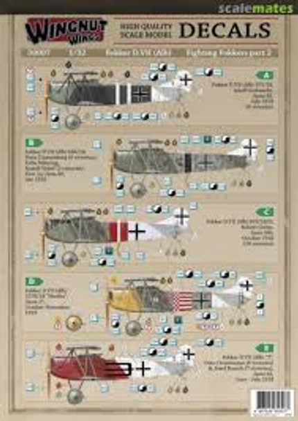 WNW30007 - Wingnut Wings 1/32 Fokker D.VII decals pt.2