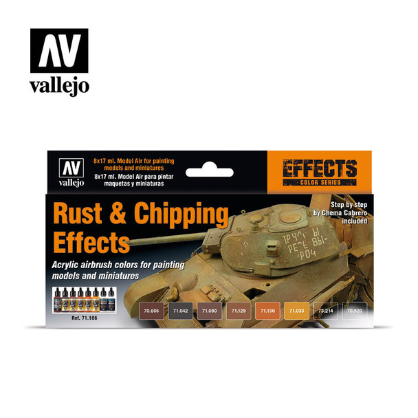 VLJ71186 - Vallejo Rust & Chipping Effects Paint Set (8x17ml)
