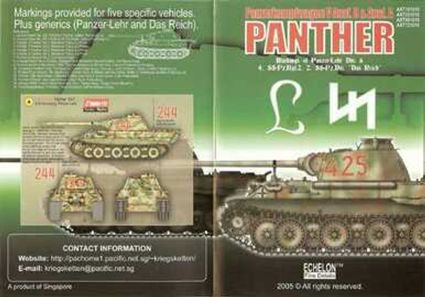 EFDAXT721010 - Echelon Fine Details 1/72 - Panzerkampfwagen V Ausf.D & Ausf.A Panther - Decal Sheet