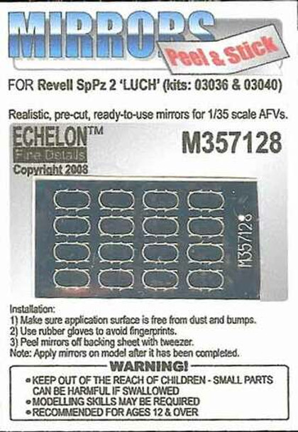 EFDM357128 - Echelon Fine Details 1/35 - Peel & Stick Mirrors for Revell SpPz 2 LUCH - For Kits 03036 & 03040